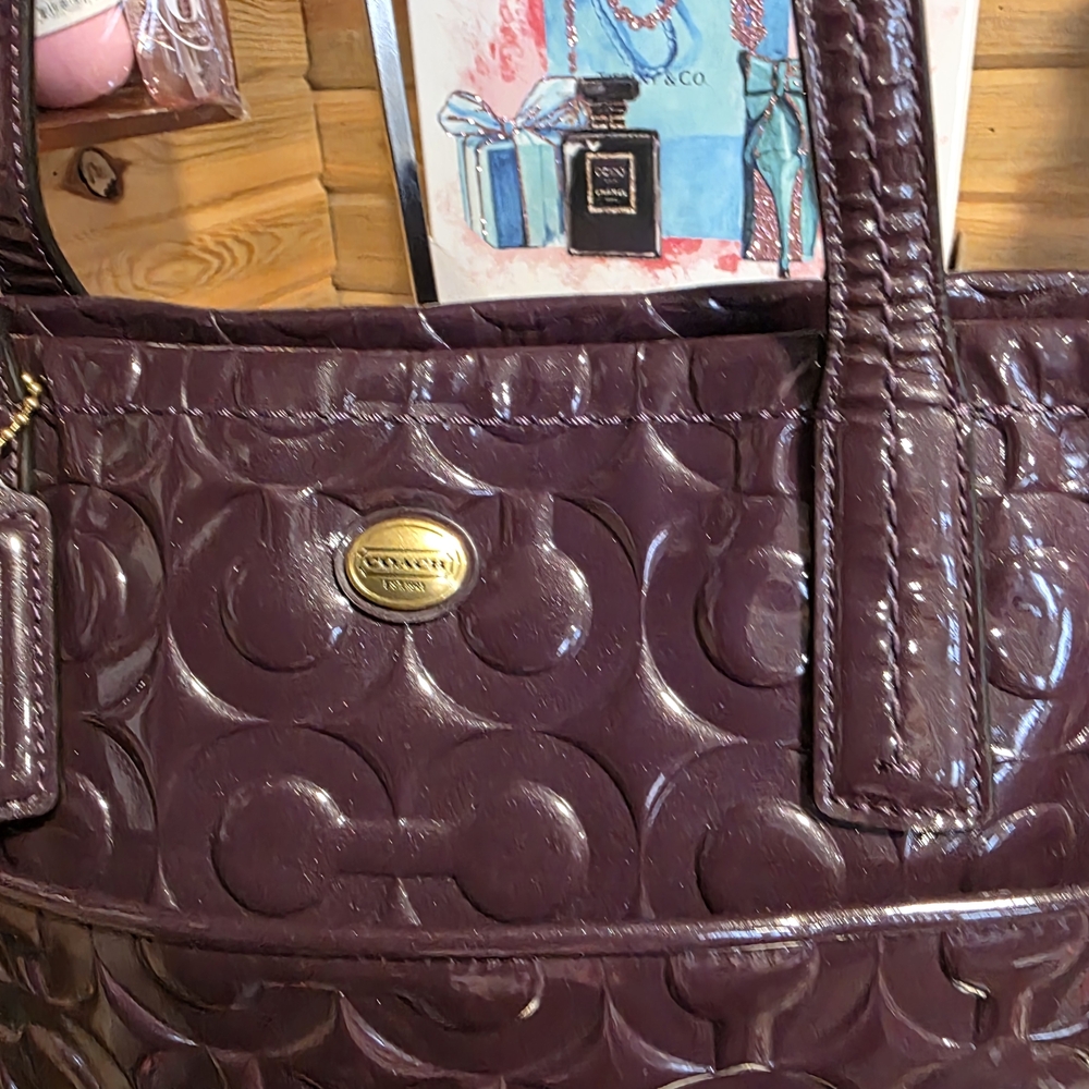 Coach Elegant Purple Designer Tote Bag - Picture 3 of 7